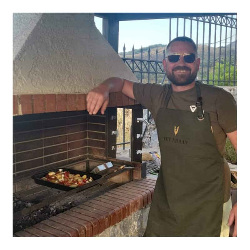 BBQ schort Vet eraan sfeer