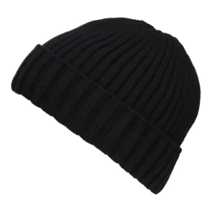 Beanie Muts Heavy Knit zwart