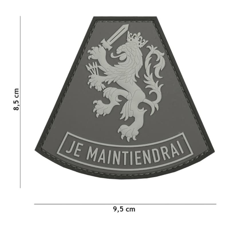 Patch 3D PVC Je Maintiendrai grijs afmeting