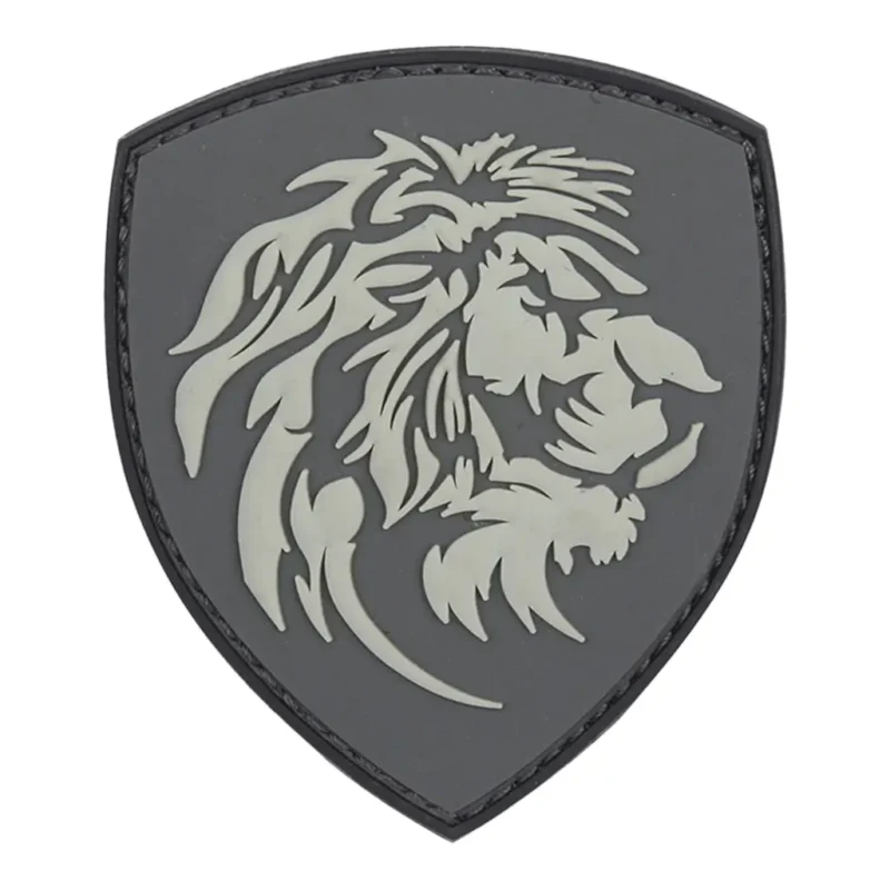 Patch 3D PVC Nederlandse Leeuw grijs