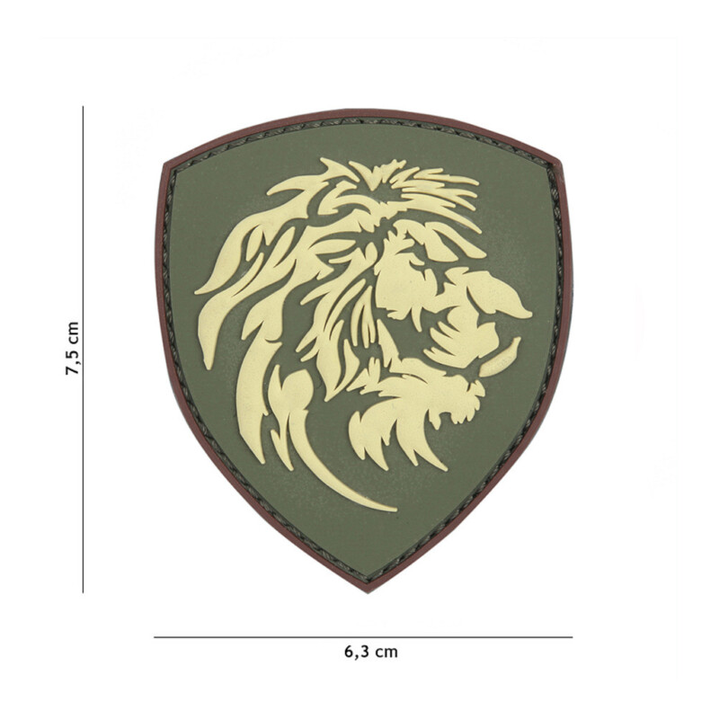 Patch 3D PVC Nederlandse Leeuw groen afmeting
