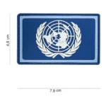 Patch 3D PVC Verenigde Naties blauw afmeting