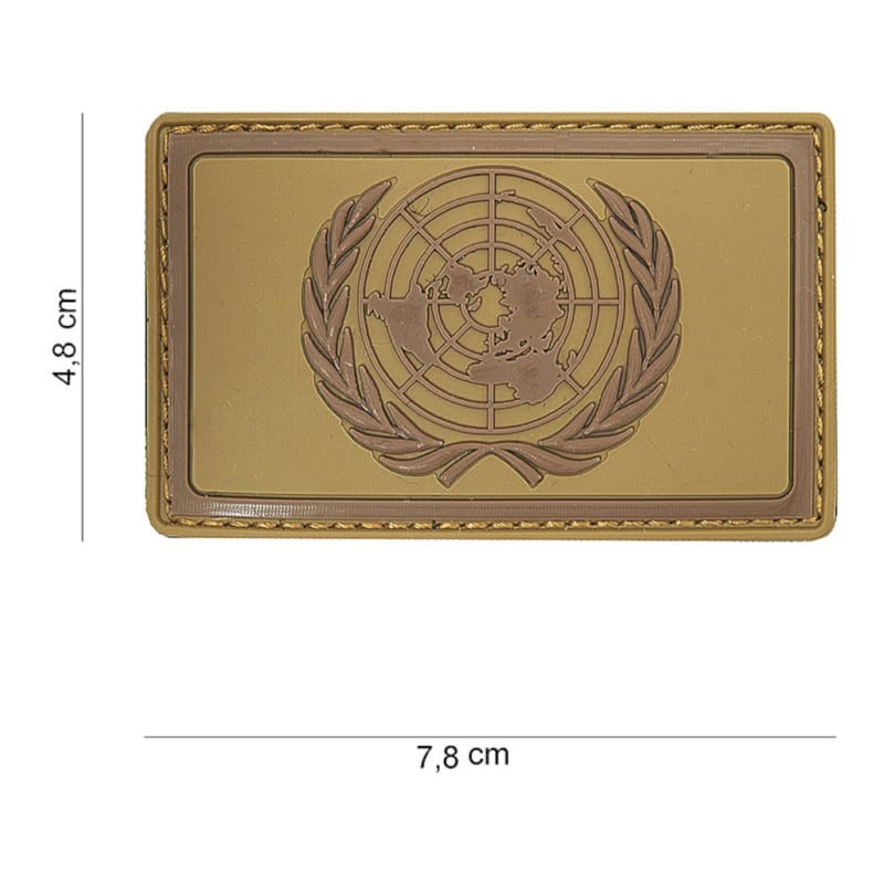 Patch 3D PVC Verenigde Naties bruin afmeting