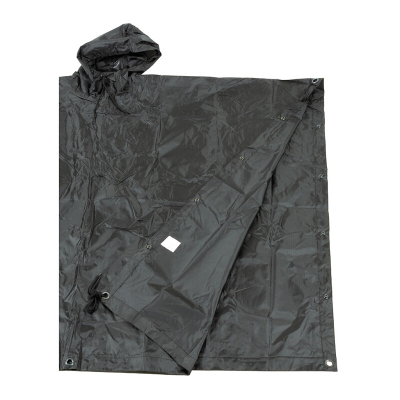 Poncho Rip Stop Black detail