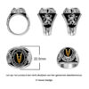 detailontwerp Veteranenring Classic van Honor Design met 18mm diameter en zijkantaanzichten van het leeuwembleem.