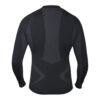thermo-shirt-longsleeve-sport-onderhemd-zwart-achterkant Achterkant van het zwarte thermo sport onderhemd met rugondersteunende zones