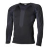 thermo-shirt-longsleeve-sport-onderhemd-zwart-fox-outdoor Voorkant van het zwarte Fox Outdoor thermo shirt longsleeve met ademende compressiezones