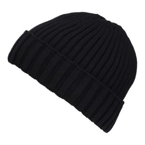 Beanie Muts Heavy Knit zwart