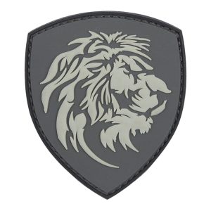 Patch 3D PVC Nederlandse Leeuw grijs
